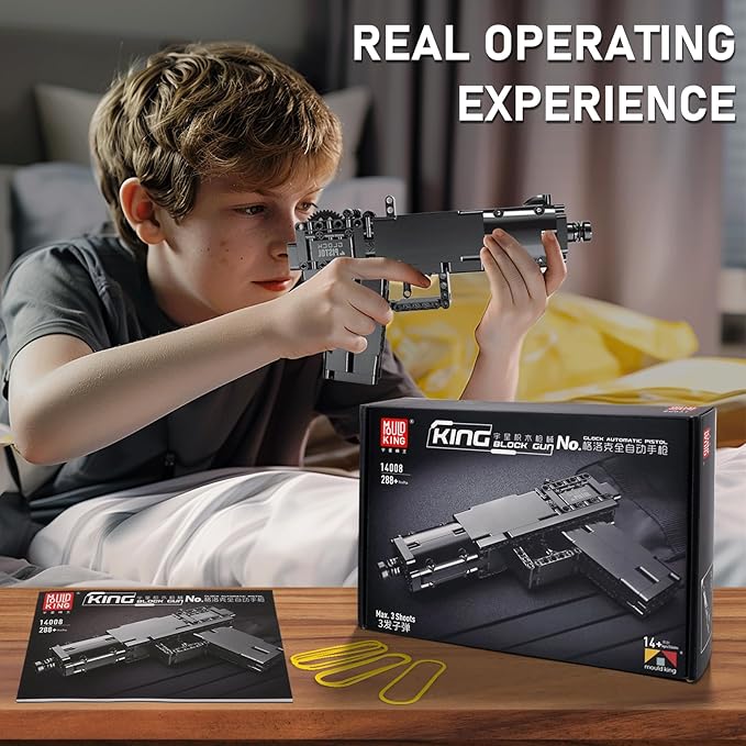 Mould King 14008 Gun Building Block Toy, Assembly Gun Building Block Toy for Kids Age 8+, 288+ Pieces Handgun Building Blocks Toy Gifts for Boys and Girls