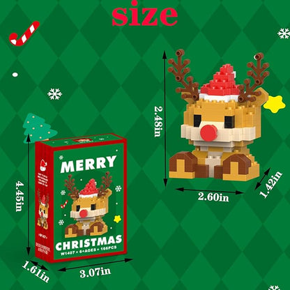 Christmas Reindeer Building Blocks Set Compatible with Lego Advent Calendar 2024 Stacking New Toys Holiday Present Box New Year Xmas Gifts for Kids for Boys & Girls and Adults
