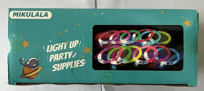 24Pcs Glow in the Dark Party Supplies for Kids/Adults, Flashing Light up Toys LED Bracelets Glow Sticks,Valentines Mardi Gras Party Favors Carnival Birthday Concert Gifts Accessory