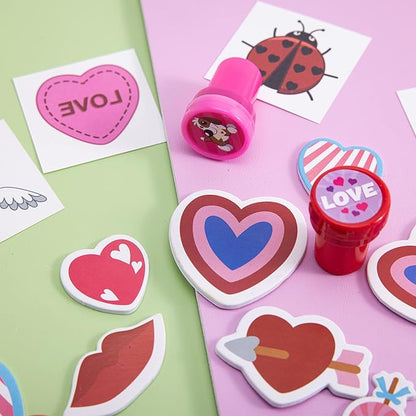JOYIN 700+ Pcs Valentines Day Party Favor Supplies Craft Set, Foam Stickers for Kid, Tattoos, Stampers & Stickers for Decorations, Photo Props, School Classroom Holiday Exchange Game Prizes, Art Craft