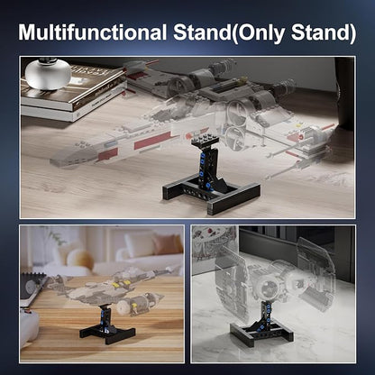 (2 Pack) Display for Lego X-Wing Fighter 75301 Building Kits, Bracket for Lego Mando N-1 Fighter 75325, Multifunctional Stand for Lego TIE Bomber 75347