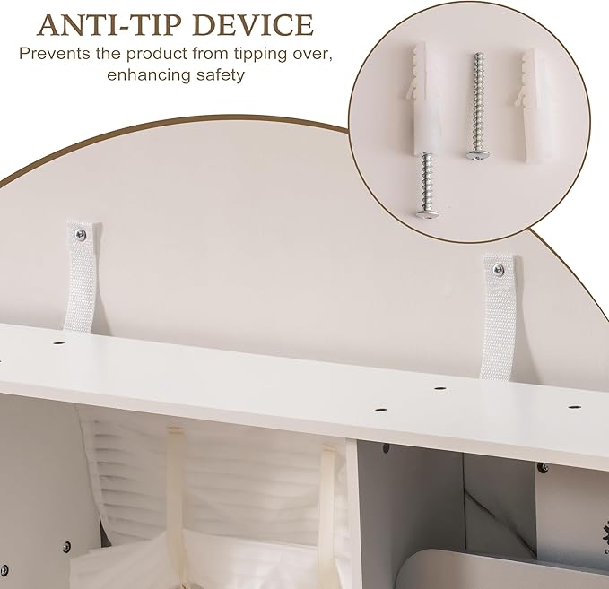 ROBUD Play Kitchen for Kids, Wooden Play Kitchen Set with Plenty of Realistic Play Features, Toy Kitchen with Ice Maker, Coffee Machine, Oven, Cabinet, Microwave, Utensils, Gift for Ages 3+, White