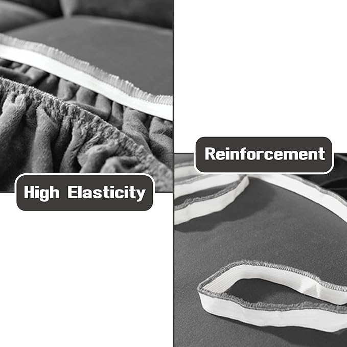 NORTHERN BROTHERS Stretchy Recliner Chair Covers, Velvet Recliner Covers, Lazy Boy Chair Cover (Light Grey, loveseat)