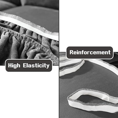 NORTHERN BROTHERS Stretchy Recliner Chair Covers, Velvet Recliner Covers, Lazy Boy Chair Cover (Light Grey, loveseat)