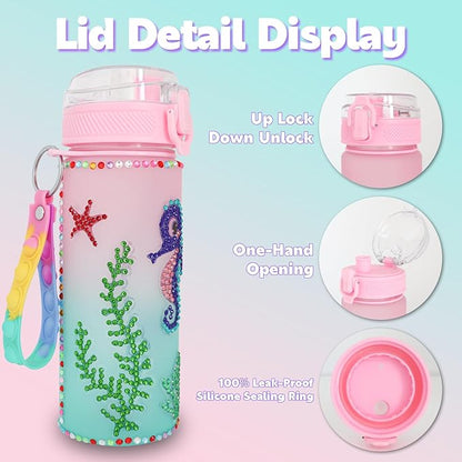 Gifts for Girls 4-12, Decorate Your Own Water Bottle Kits for Girls, Unicorn Diamond Crafts Painting Toys, Kids Water Bottle for School, Christmas and Birthday Gifts Toys for Girls