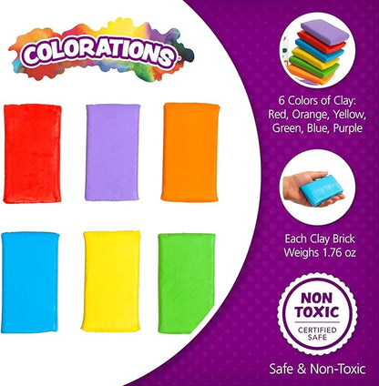 Non-Hardening Clay - 24 Sets of 6, Smooth, Colorful and Fun