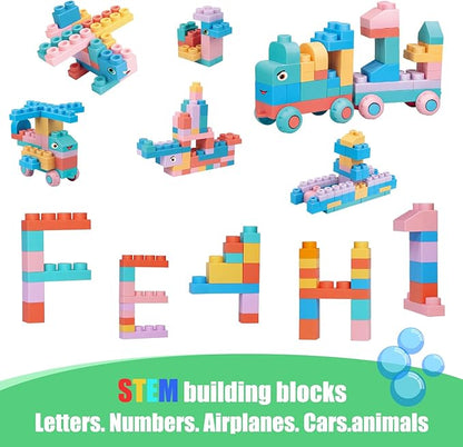 Soft Block Sets for Toddler Aged 2 3 4 5 6 Years Old.Preschool Toy for Early Childhood Education and I-Interactive.Toddler Block Toys with 101 Pieces and Storage Bag.Gift Ideas for Kids Age 18+ mouths