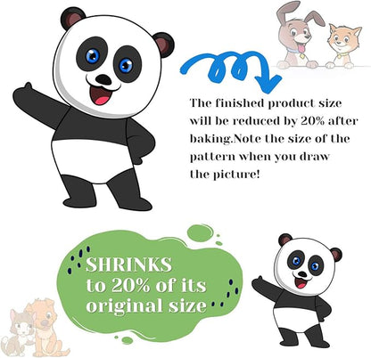 shynek 205 Pieces Shrinky Art Keychain Kit, Include 20 Pcs Shrinky Plastic Sheet and 185 PCS Keychain Accessories for Creative Art Craft