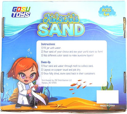 Gosu Toys Atlantis Sand Hydrophobic Magic Sand Box Set Over 2lbs of Sand 6 Colors (Green, Yellow, Pink, Blue, Orange, Purple)