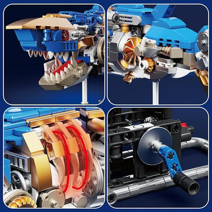 RiceBlock Shark Building Blocks Sets, Sea Animal Building Toys for Ages 8-13, Adult Challenge STEM Toys for Kids, Adults Crossing Ocean, 685 Pieces