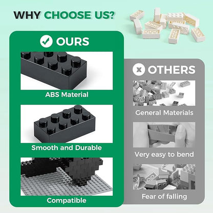 HUIZDQ 500 Piece Classic Building Bricks and 1 Gray Baseplate, 2x4 Bricks Bulk Creative Building Toys, Blocks Bulk for Kids Ages 6+, Black(Small Bricks, 1.25x0.62x0.47 in)