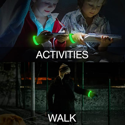 8 PCS LED Glow Bracelets, Light Up Wristbands - Halloween Glow in The Dark Party Bracelets Favors Supplies for Christmas, Concerts, Festivals, Game Prizes, Sports, Rave Accessories（Green）