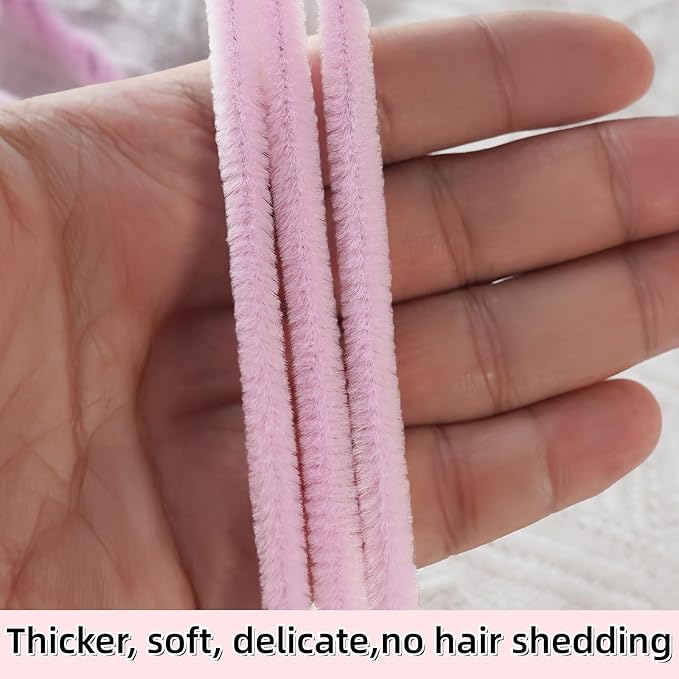 Qirimoi Light Pink Pipe Cleaners Craft Pipe Cleaners Bulk Pipecleaners Crafts Supplies，200Pcs Light Pink