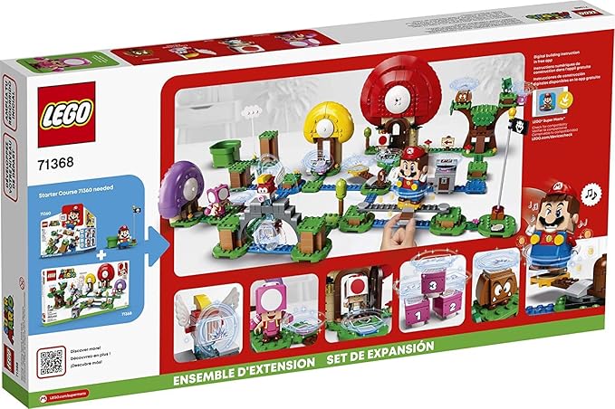 LEGO Super Mario Toad’s Treasure Hunt Expansion Set 71368 Building Kit; Toy for Kids to Boost Their Super Mario Adventures with Mario Starter Course (71360) Playset (464 Pieces)