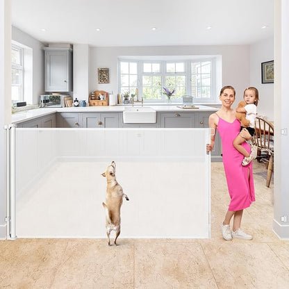 42" Tall X 95" Wide Extra Tall Baby Gate Extra Long Baby Gates for Large Openings Tall Retractable Baby Gate Retractable Dog Gate Long Baby Gates Indoor Extra Long Dog Gate Child Gates for Doorways