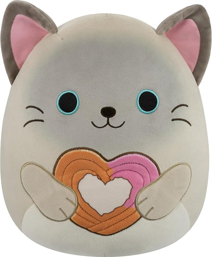 Squishmallows Original 12in Felton The Siamese Cat Holding Heart Churro – Official Jazwares Valentine’s Day Plush (Medium-Sized)