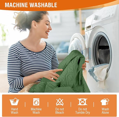 VANSOFY 100% Waterproof Recliner Chair Covers, Recliner Cover Non-Slip Dog Chair Cover Furniture Protector Washable Slipcover with Pocket, Elastic Straps for Pets, Dogs(Vine Green, 28")