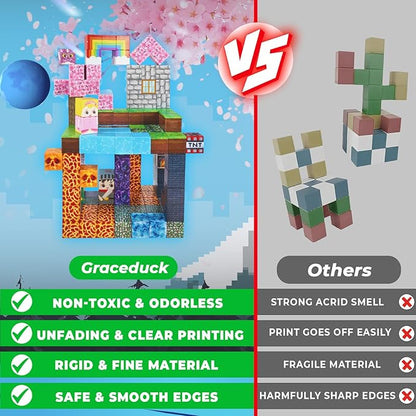 Magnetic Blocks - 150 PCS Build Dark Swordsman's Forest Castle - Magnetic Toys for Montessori Toddler Christmas Birthday Gifts - STEM Sensory Toys for 3 4 5 6 7 8 9 10 Year Old Boys & Girls