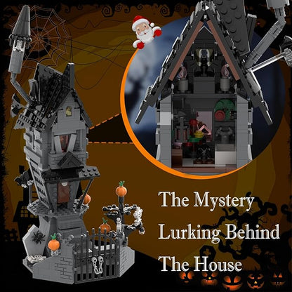 BrickTribe Haunted House Building Toys with Light, Night Before Halloween Haunted Mansion Building Set for Movie Fans and Kids, Compatible with Lego, 581 PCS