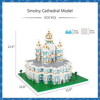 Micro Mini Blocks Smolny Cathedral Model Building Blocks Set Architecture Model Mini Building Blocks Gifts for Adult