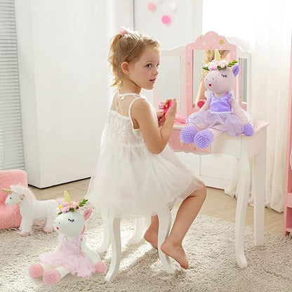 Unicorn Stuffed Animals Plush Ballerina Baby Doll, Unicorn Toys for Girls Age 4-6, Stuffed Animals for Girls 4 Year Old Girl Birthday Gifts Unicorn Decorations for Girls Toys 4-5(Pink)