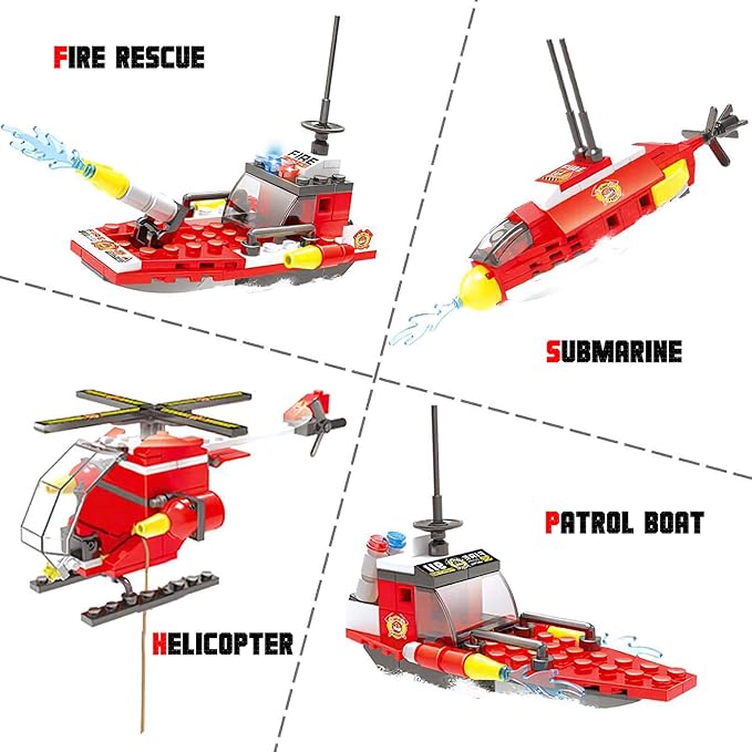 Liberty Imports STEM Building Blocks Sets, Compatible Model Building Toys Gift for Boys Age 6-12 (Fire Rescue)