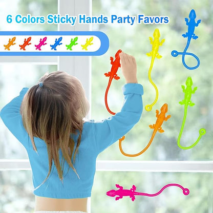 36PCS Sticky Hands Bulk Kids Party Favors Lizard Shape Stretchy Sticky Hand Fidget Toys Kids Goodie Bag Stuffers Easter Basket Stuffers Treasure Box Toys for Classroom Prizes Birthday Party Supplies