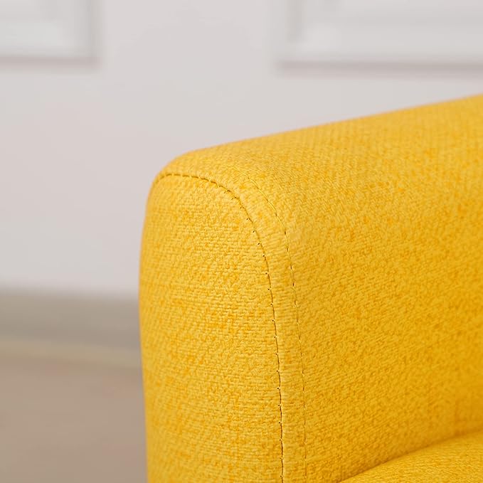 Getifun Single PVC Kids Sofa Chair, Toddler Sofa Couch with Wooden Legs, Children Armchair for Children Gift (Yellow)