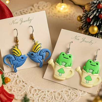 8 Pack Easter Polymer Clay Cutters - Keychain Clay Cutters-Eagle/Cat Head/Party Cat/Dragon/Frog Shapes, Polymer Clay Molds for Earrings & Jewelry Making Supplies-Mother‘s Day Gift