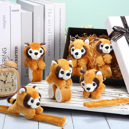 Lenwen 8 Pcs Stuffed Animal Slap Bracelets for Kids Plush Animals Slap Bracelets Bulk Cute Tiger Giraffe Turtle Koala Bracelets Wrist Animals for Girls Boys Valentine's Day Party