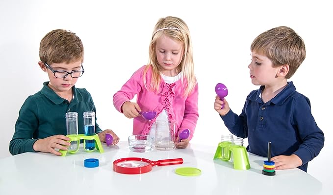 Thames & Kosmos Kids First Science Laboratory STEM Experiment Kit for Preschoolers, Young Learners Ages 3+ | Includes Durable, Colorful, Plastic Scientific Tools for a Hands-on Learning Experience