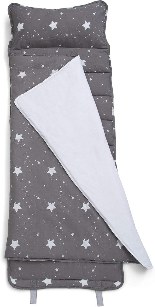 Delta Children Nap Mat - Includes Pillow & Blanket for Toddlers and Kids; Features Carry Handle w/Strap Closure and Name Tag; Rollup Design is Ideal for Preschool and Daycare; Personalization Optional