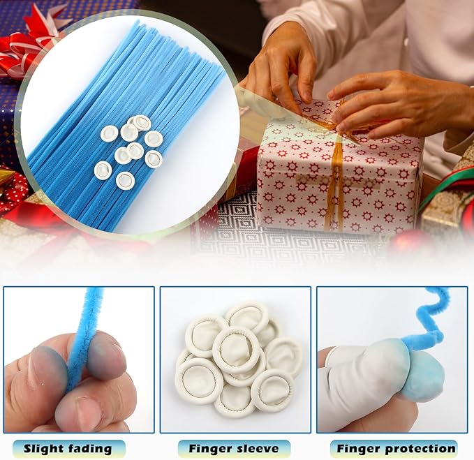 TOAOB 100pcs Pipe Cleaners Gradient Blue Chenille Stems for Crafts 12 Inch Fuzzy Sticks Craft Supplies for DIY Art Craft Projects Home Decorations