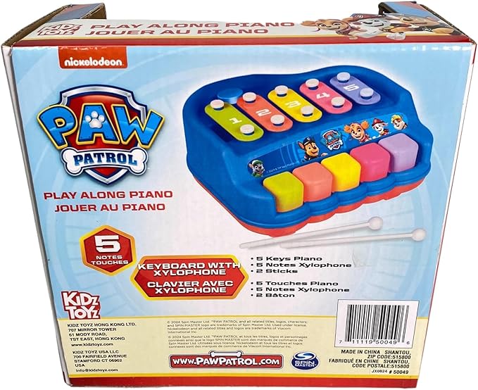 Paw Patrol Play Along Piano & Xylophone - Learn to Play Piano Music Education for Kids and Preschoolers Ages 3+