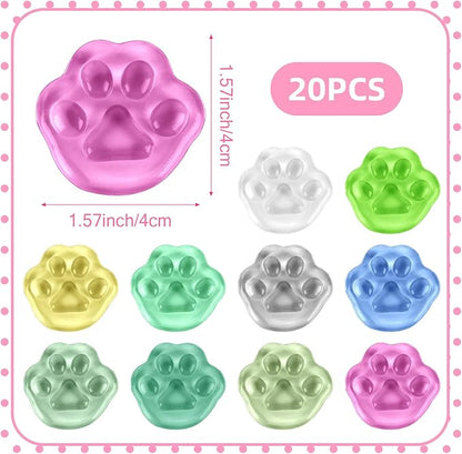 Hooqict 20 Pcs Mini Squishies Squishy Toys Cat Paw Squeeze Toys Stress Balls Fidget Sensory Toys for Kids Toddlers Adults Cute Kawaii Stress Relief Party Favor Goodie Bag Stuffers Pinata Fillers