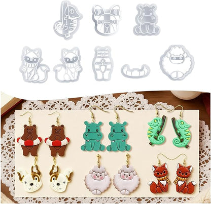 Easter Gifts for Mother Friendship Sister Animal Lovers - Animal Polymer Clay Cutter, Chameleon,Fox, Hippopotamus, Dog, Sheep, Bear Clay Cutter. Suitable for Making Neckl, Bracelets, Keychains