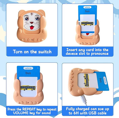 Talking Flash Cards Toddler Toys,Kids Toddler Flash Cards with 224/510 Sight Words,Montessori Toys,Bilingual English-Spanish，Learning Educational Toys for Kids Ages (224-Sight Words)