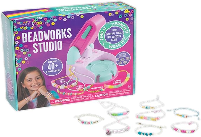 Craft-tastic Beadworks Studio Friendship Bracelet Making Kit - Kids Bracelets, Arts and Crafts, Friendship Bracelet Kit, Make 40+ Bracelets, Ages 8+