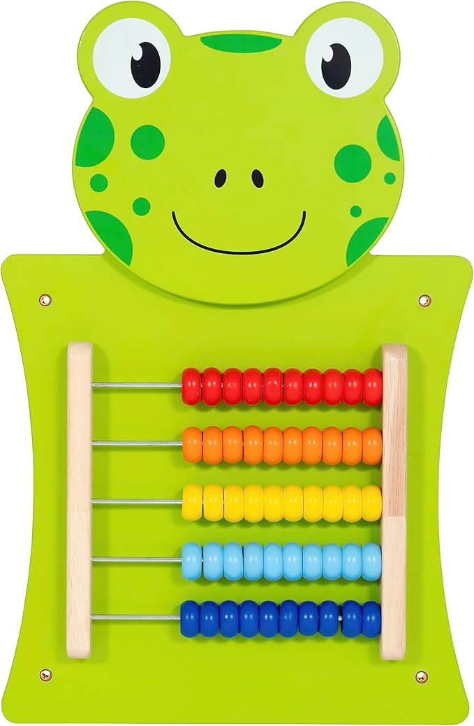 SPARK & WOW Frog Activity Wall Panel - Ages 18m+ - Montessori Sensory Wall Toy - Abacus Activity - Busy Board - Toddler Room Décor