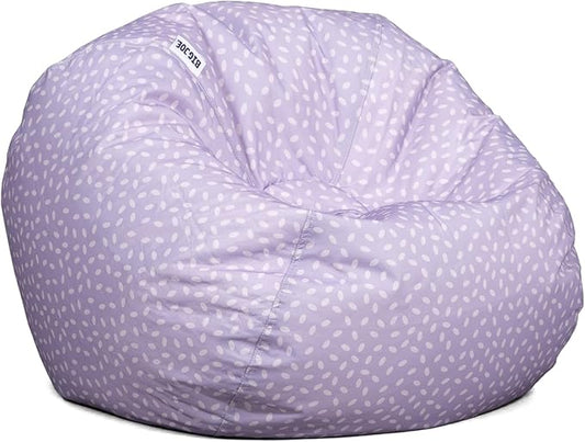 Big Joe Classic Bean Bag Chair, Petal Pip Lilac Smartmax, Durable Polyester Nylon Blend, 2 feet Round
