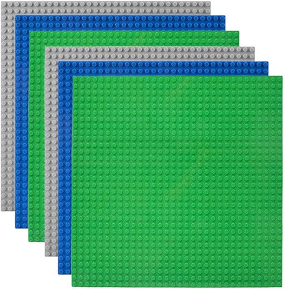 Lekebaby Classic Baseplates Building Base Plates for Building Bricks 100% Compatible with Major Brands-Baseplates 10" x 10",Age 3 and up, Pack of 6