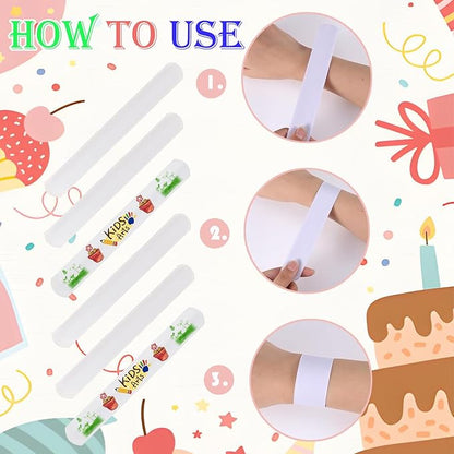 36 PCS Slap Bracelets Blank DIY Slap Bracelets Color Your Own Slap Bracelets Slap Bands Wristbands Snap Bracelets for Birthday Halloween Thanksgiving Christmas Party