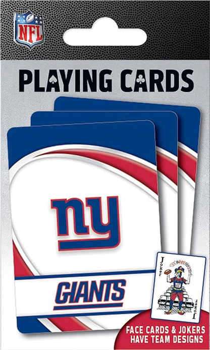 MasterPieces - NFL Playing Cards, Officially Licensed New York Giants Football Deck, Family Games for Adults and Kids, Standard Index