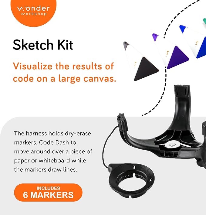 Wonder Workshop – Sketch Kit for Dash Robot For Kids 6+ – Free Programming Stem App – Visualize Your Code, Multicolor