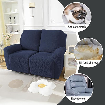 NORTHERN BROTHERS Loveseat Recliner Cover, Reclining Loveseat Covers, Love Seat Recliner Cover, Recliner Sofa Covers 2 Seater, Deep Blue