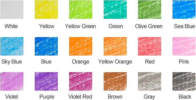 Madisi Crayon Bulk pack, Regular Size, 18 Colors, 900 Count