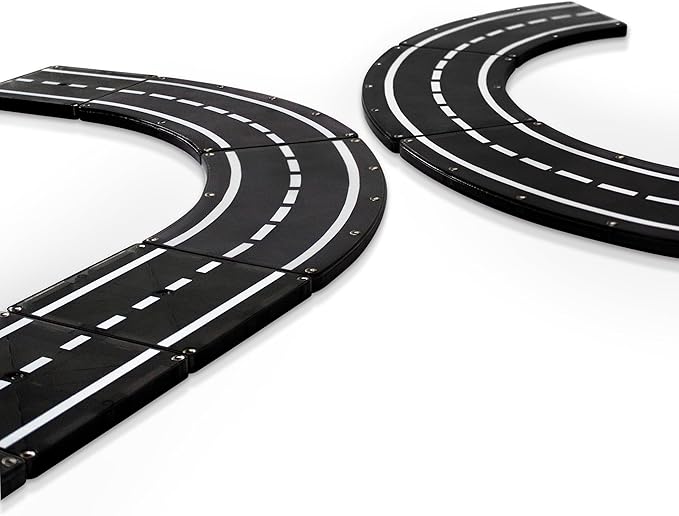 MAGNA-TILES XTRAS: Roads 12 Piece Magnetic Construction Set, The ORIGINAL Magnetic Building Brand