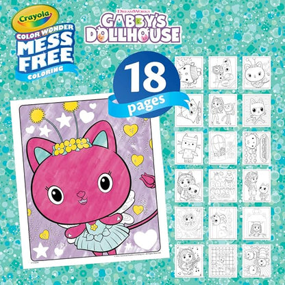 Crayola Gabbys Dollhouse Color Wonder Activity Set, Mess Free Coloring Pages for Toddlers, No Mess Activity, Toys & Gifts for Kids
