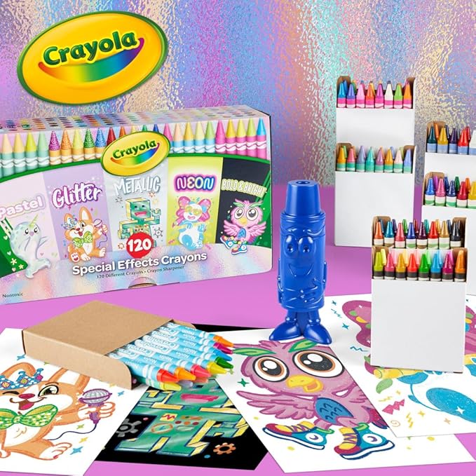 Crayola Special Effects Crayon Set - 6 Boxes of 24 Crayons, Bulk Crayons for Kids, Coloring Supplies for Arts & Crafts, Easter Basket Stuffers & Gifts [Amazon Exclusive]