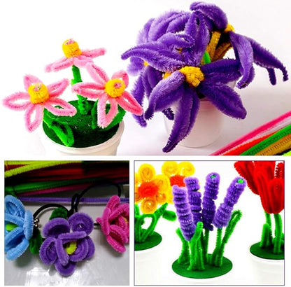 100 Pieces Pipe Cleaners Chenille Stem, Solid Color Pipe Cleaners Set for Pipe Cleaners DIY Arts Crafts Decorations, Chenille Stems Pipe Cleaners (Purple)